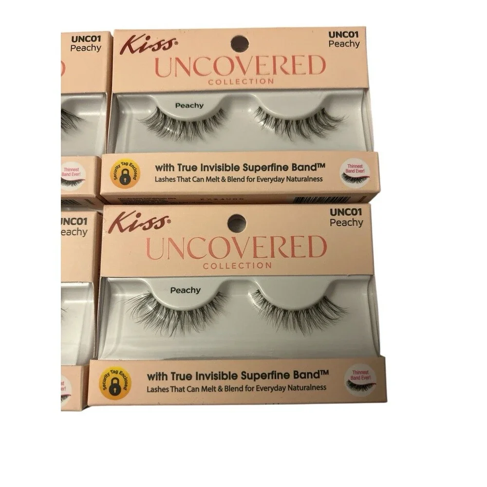 Kiss Uncovered Collection Eye Lashes UNC01 Peachy 6 Packs Bundle